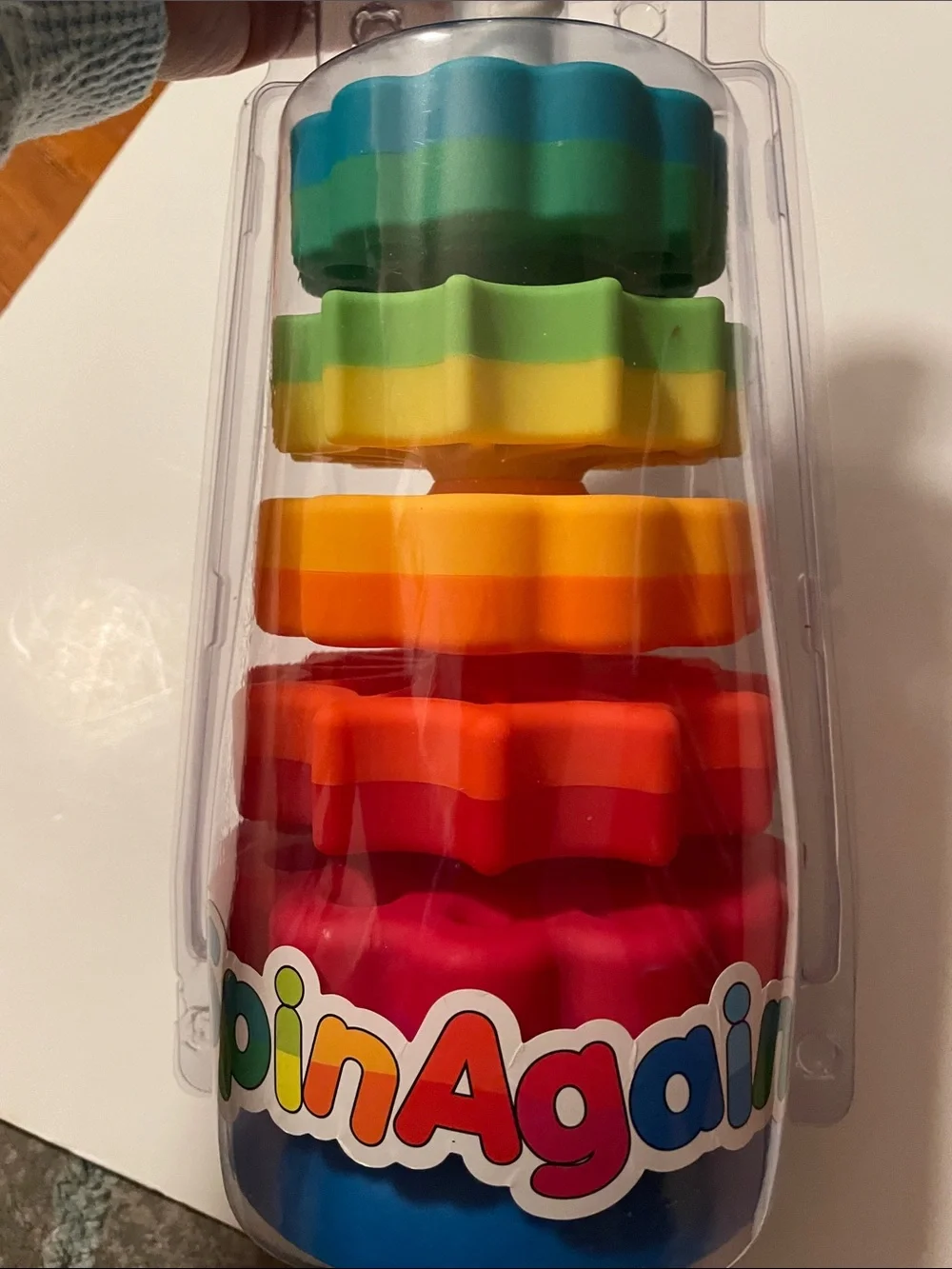 Fat Brain Toys SpinAgain Rainbow Baby Stack Toy Multicolor Spinning Toy Age 1+